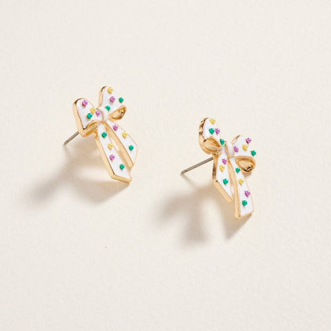 Pearl Mardi Gras Bow Earrings - 318 Art & Frame