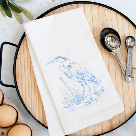 Chinoiserie Heron Kitchen Towel - 318 Art & Frame