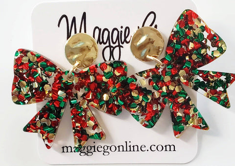 Christmas Bow Earrings
