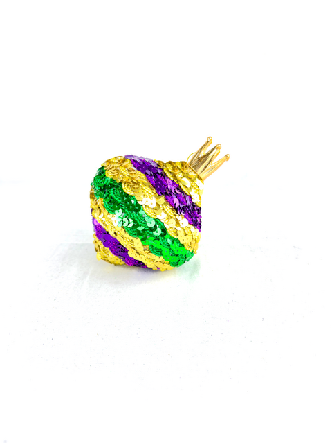 Gold Sequin Crown Mardi Gras Ornament