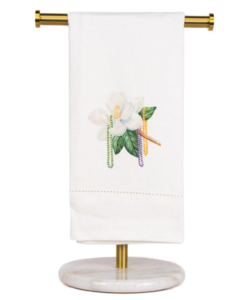 Mardi Magnolia Hemstitch Hand Towel