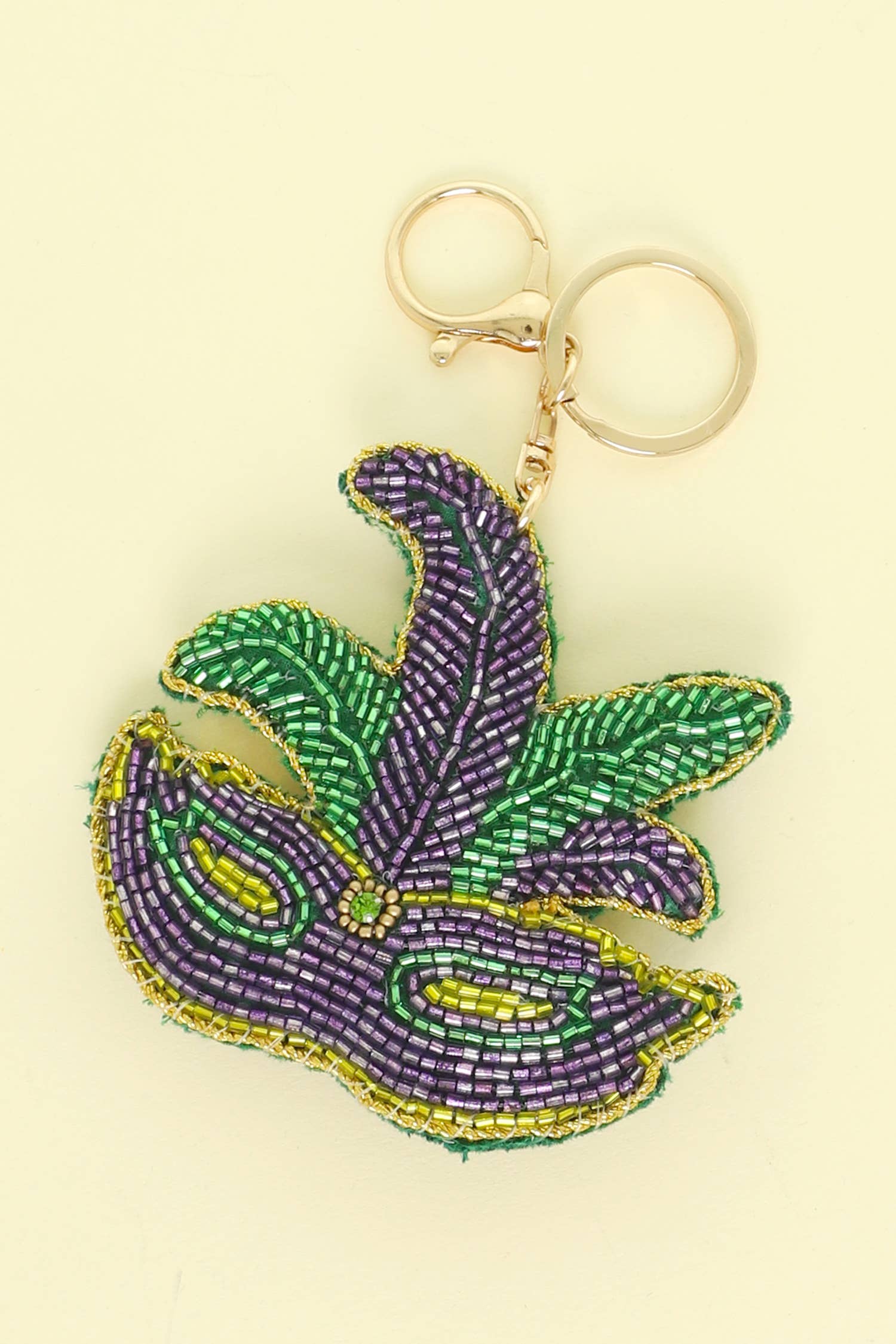 Jester Key Chain Mardi Gras Jester Mask Jeweled Keychain