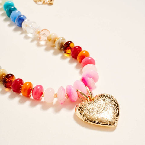 Sunrise Gradient Heart Necklace