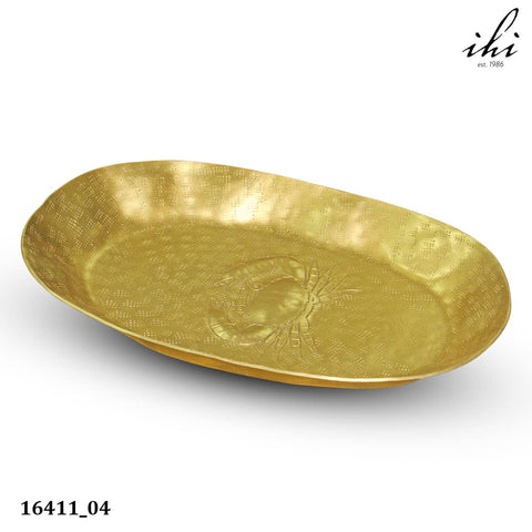 Golden Oval Crab Etch Tray