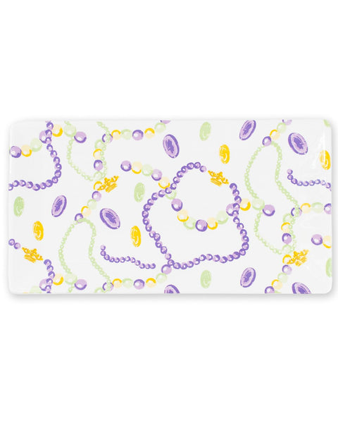Mardi Gras Bead Rectangle Platter