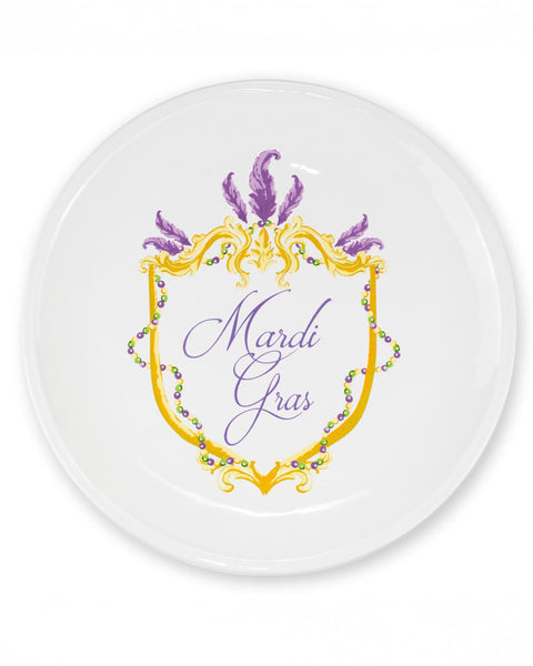 Mardi Gras Crest Round Platter