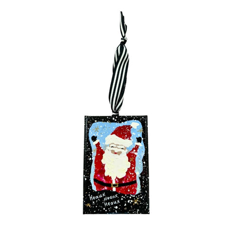 Santa Canvas Ornament