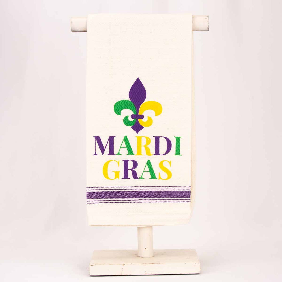 Hand Sataf Mardi Gras Fleur De Lis Hand Towel