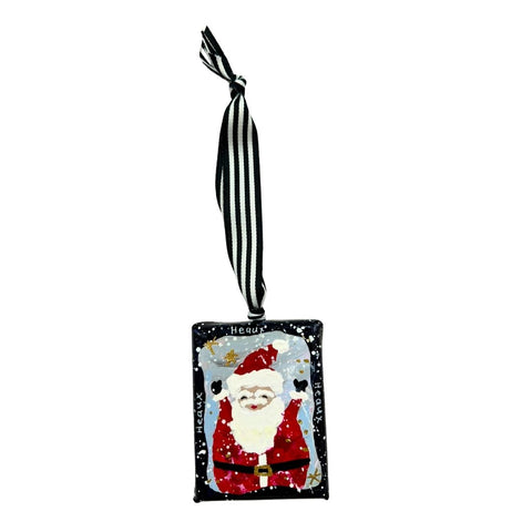 Santa Canvas Ornament