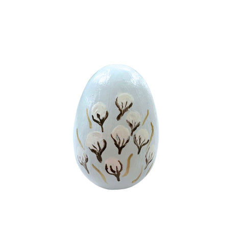 Hand-Painted Egg with Cotton