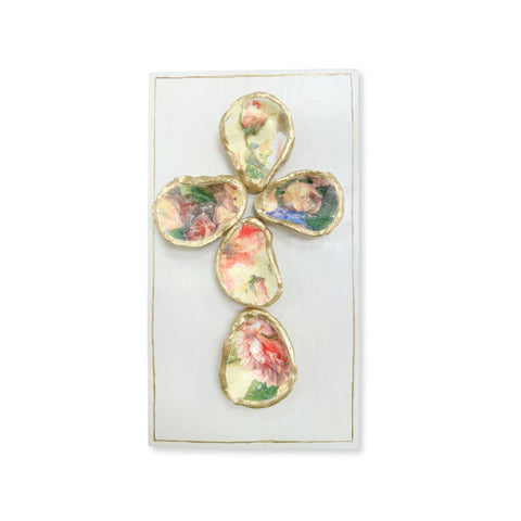 Vintage Floral Oyster Cross