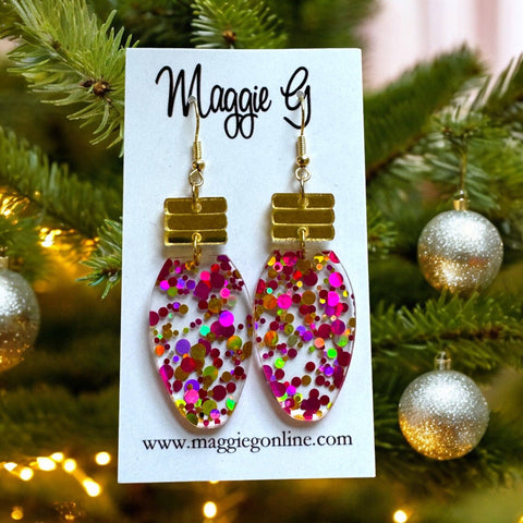 Christmas Light Bulb Earrings