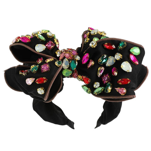 Holiday Gemstone Embellished Large Bow Headband - 318 Art & Frame