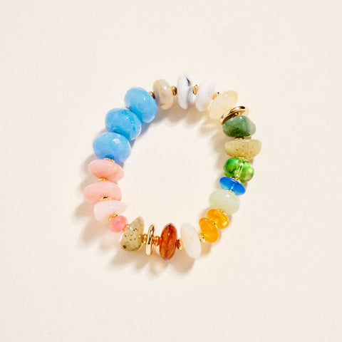 Seaside Mosaic Resin Bead Stretch Bracelet