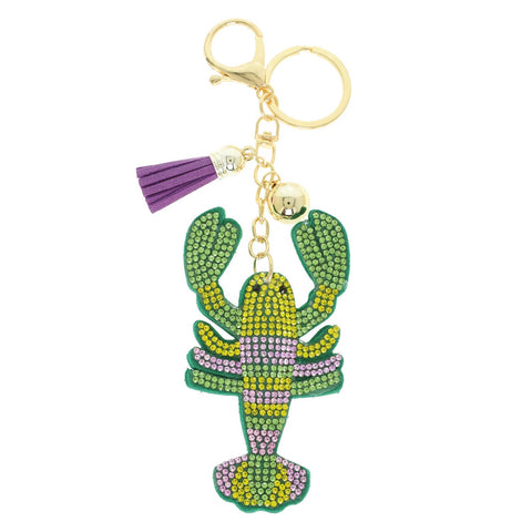 Mardi Gras Crawfish Jeweled Keychain - 318 Art & Frame
