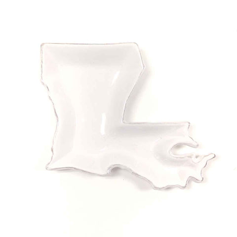 Louisiana Shaped Tidbit Dish  White   6"