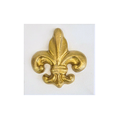 Ceramic Gold Fleur de Lis Canvas 3"x3"