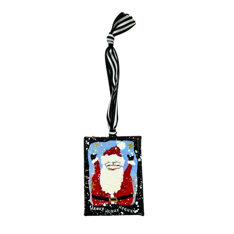 Santa Canvas Ornament