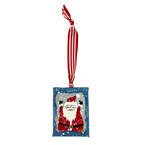 Santa Canvas Ornament