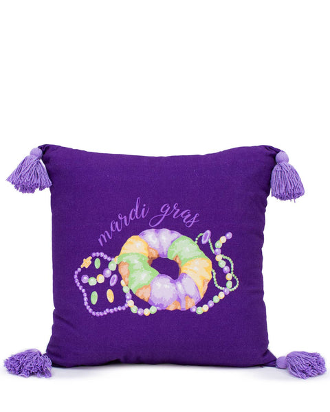King Cake Love Pillow   Purple/Multi   16x16