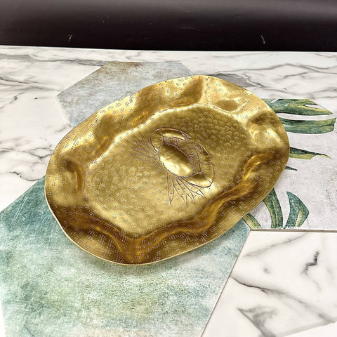 Golden Oval Crab Etch Tray