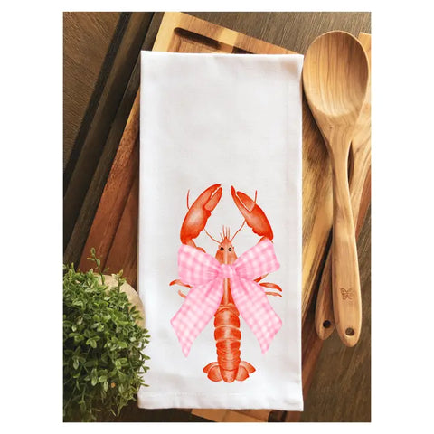 Preppy Coquette Crawfish Tea Towel