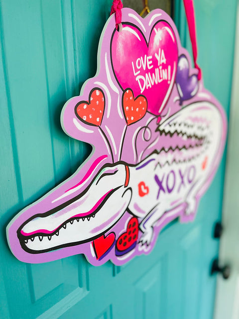 Valentine’s Day Allie-Gator Door Hanger