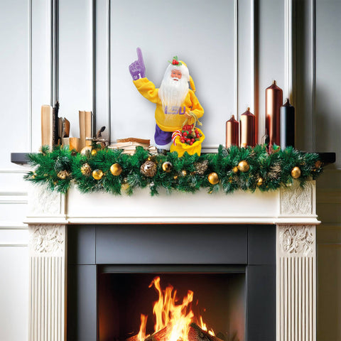 12" LSU Animated Musical Santa, close up - 318 Art & Frame