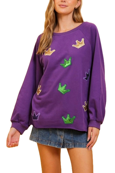 Mardi Gras Sweater Top