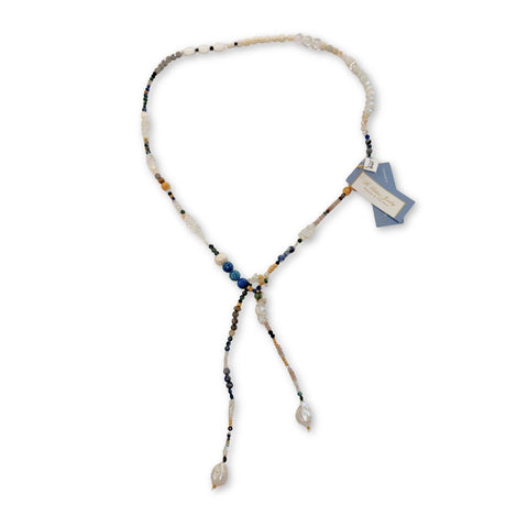 Blue & Gold Lariat Necklace