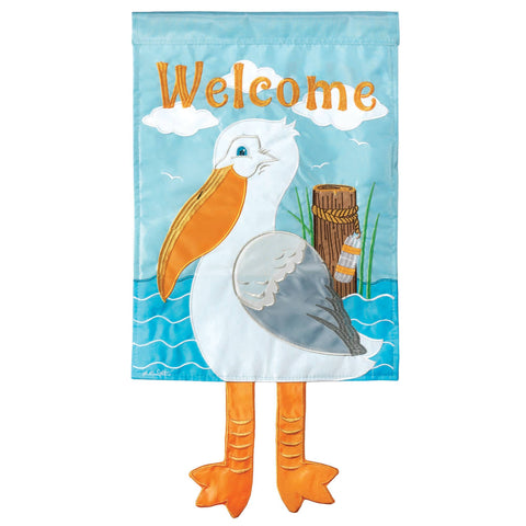 Pelican Crazy Garden Flag