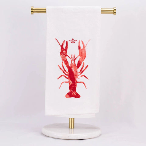 Watercolor Crawfish Flour Sack Hand Towel