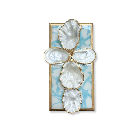 4x8 Oyster Cross- Light Blue Vine