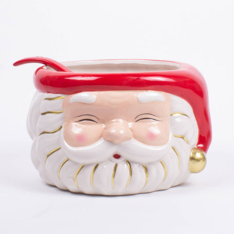 Red Santa Punch Bowl with Ladle