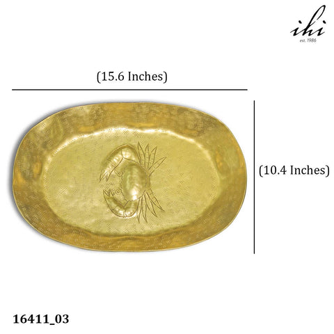 Golden Oval Crab Etch Tray