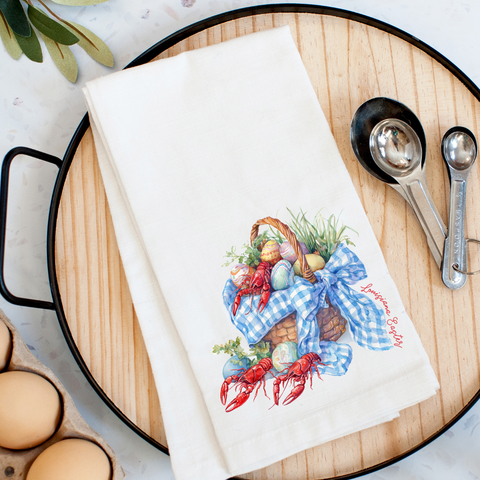 Louisiana Easter Basket Kitchen Towel - 318 Art & Frame