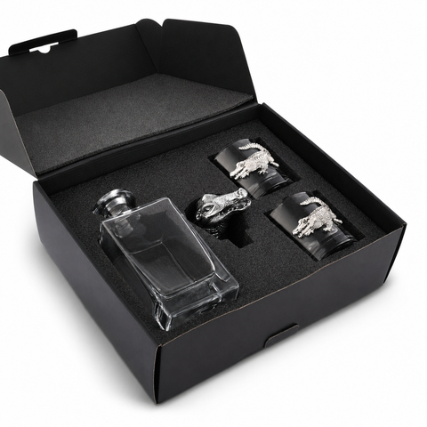Alligator Decanter Set with Glasses