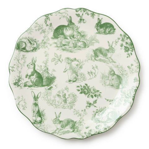 Bunny Garden Toile Round Platter 13in - 318 Art & Frame