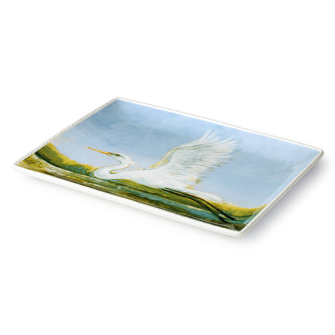 Flying Egret Rectangular Platter 16" x 12" - 318 Art & Frame