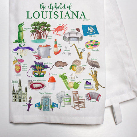 Louisiana Alphabet Bar Towel