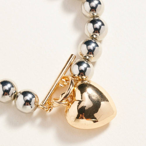 Puffy Heart Bead Stretch Bracelet - 318 Art & Frame