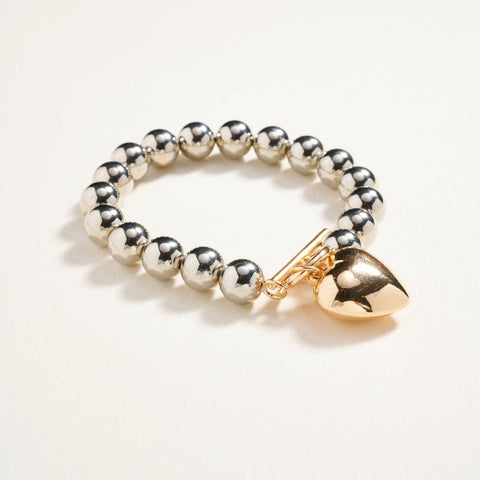 Puffy Heart Bead Stretch Bracelet - 318 Art & Frame