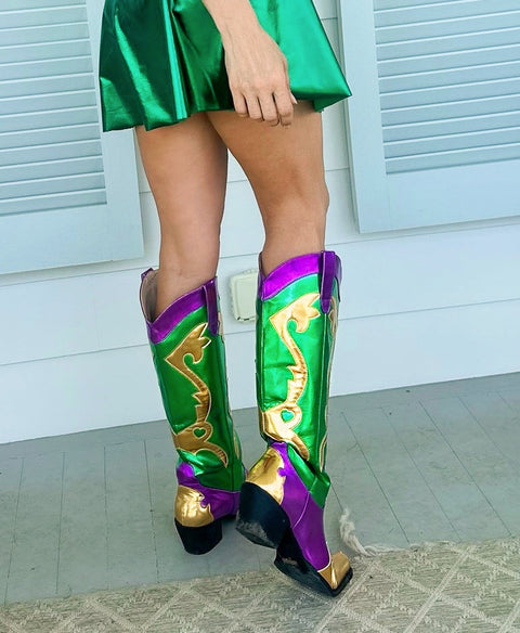 Mardi Gras Metallic Cowboy Boots