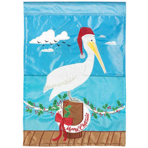 Christmas Pelican Garden Flag