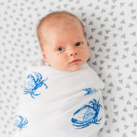 Blue Crab Swaddle Blanket - 318 Art Co.