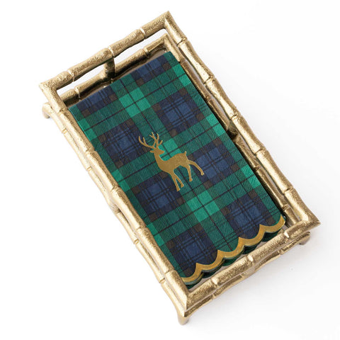 Blackwatch Plaid Gold Foil Guest Towels, detail - 318 Art & Frame