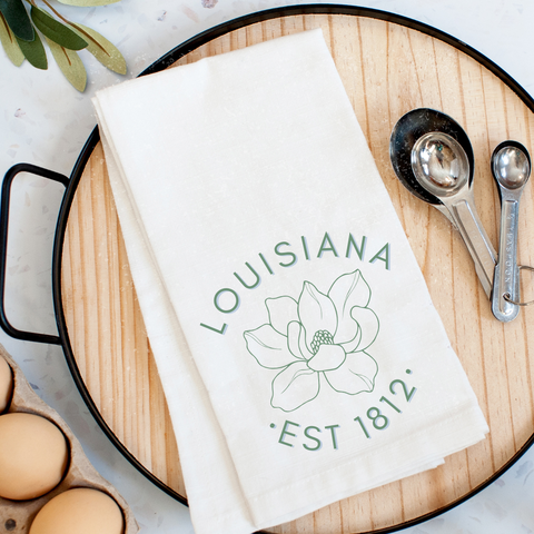 State Flower, Louisiana Kitchen Towel - 318 Art & Frame