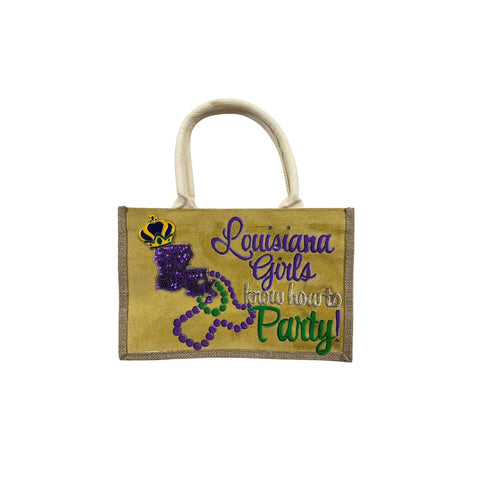 Hand-Embellished Mardi Gras Totes