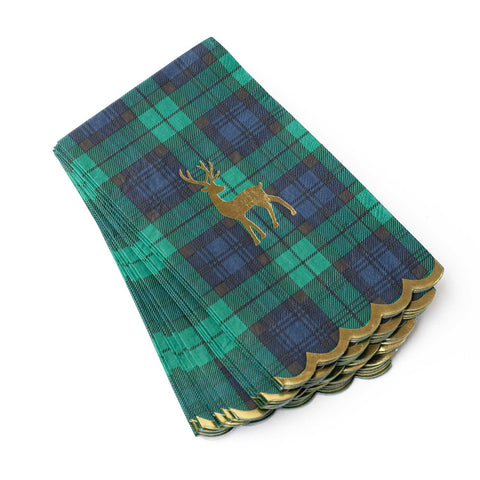 Blackwatch Plaid Gold Foil Guest Towels, styled - 318 Art & Frame