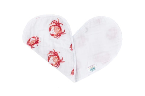 Pink Crab Burp Cloth and Bib